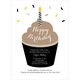 Brown Frosting Birthday Cupcake Invitations Image 4 of 6